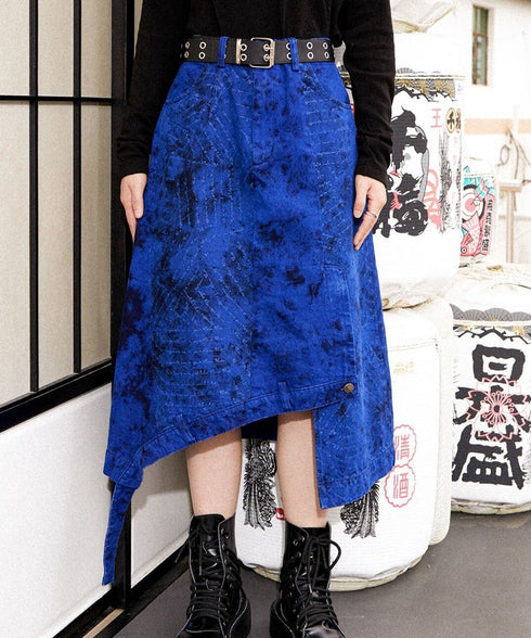 Asymmetric Stitch Dyed Skirt
